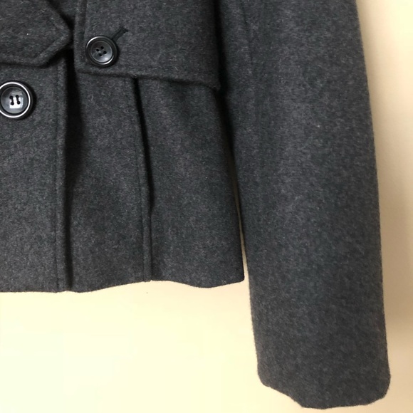 {GUESS} Gray Double Breasted Belted Wool Peacoat - Picture 4 of 8